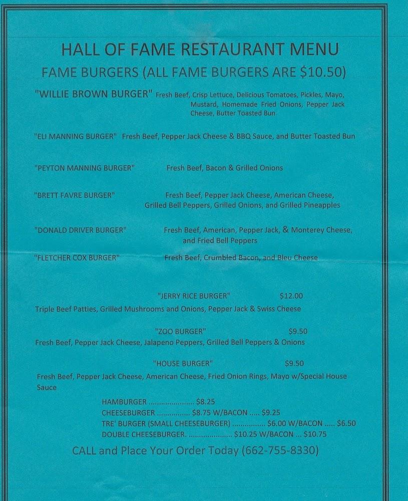 Hall of Fame Restaurant Menu image 4